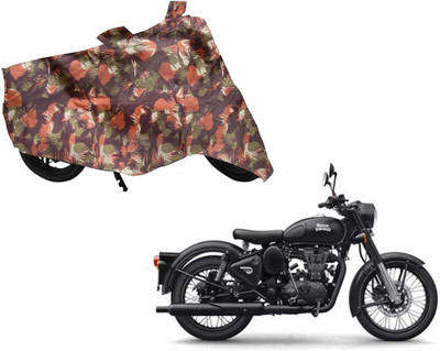 Auto Kite Waterproof Two Wheeler Cover for Royal Enfield(SS, Green, Orange)