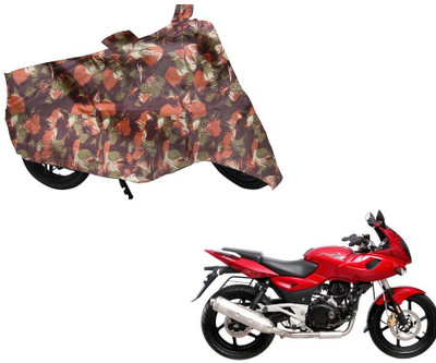 Auto Kite Two Wheeler Cover for Bajaj(Pulsar 220 DTS-i, Green, Orange)