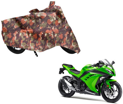 Auto Kite Two Wheeler Cover for Kawasaki(Ninja 300, Green, Orange)