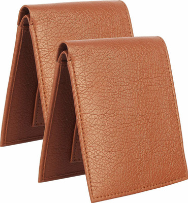 sskk Men Tan Artificial Leather Wallet(3 Card Slots, Pack of 2)