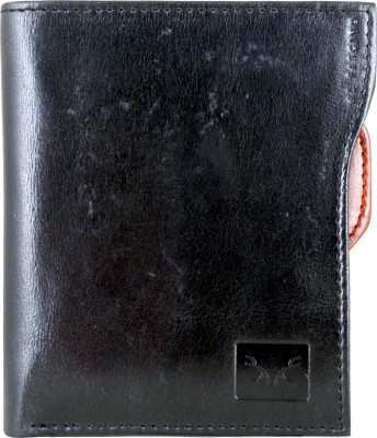 ADAM ZAC Men Black Genuine Leather Wallet(8 Card Slots)