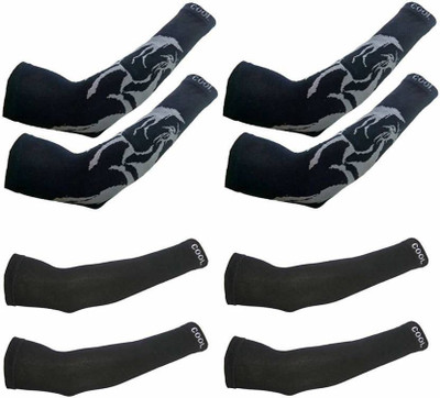 HERBAL AID Cotton Arm Sleeve For Men & Women With Tattoo(Free, Black)
