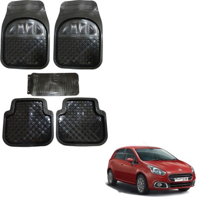 Oshotto Rubber Standard Mat For  Fiat Punto(Black)