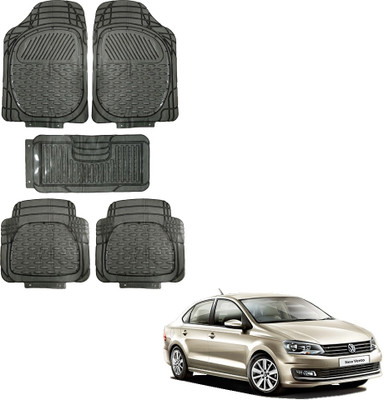 Oshotto Rubber Standard Mat For  Volkswagen Vento(Black)