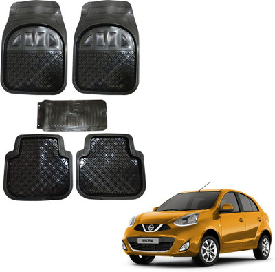 Oshotto Rubber Standard Mat For  Nissan Micra(Black)
