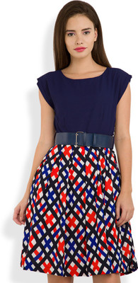 Tokyo Talkies Women A-line Multicolor Knee Length Dress