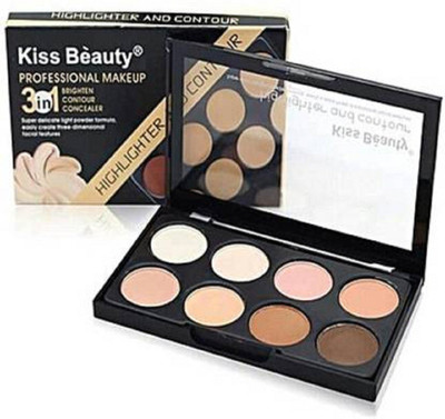 Kiss Beauty Highlighter and Countor Pallete Highlighter (Black) Highlighter(Black)