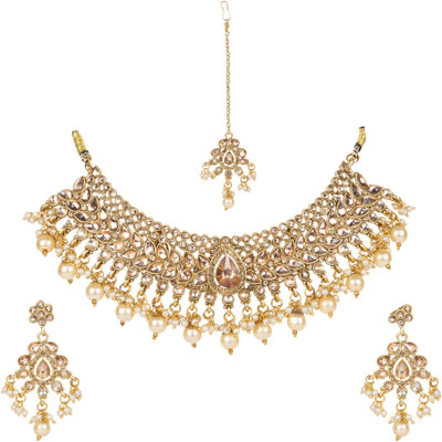 Anika's Creation Alloy Gold-plated Gold Jewellery Set(Pack of 1)