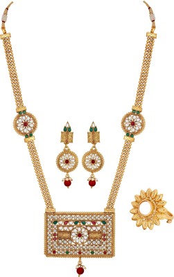 SANGAM Brass, Copper, Dori Gold-plated Green, White, Maroon Jewellery Set(Pack of 1)