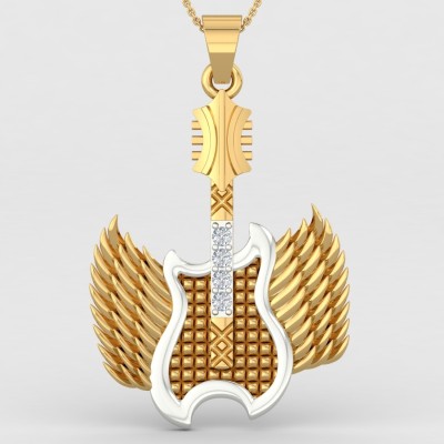 ShipJewel My Guitarist Pendant-14KT Gold 14kt Diamond Yellow Gold Pendant