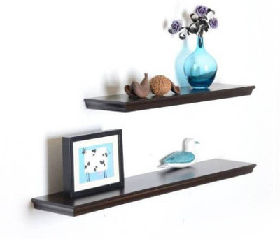 Martemporium Floating wall rack shelf Wooden Wall Shelf(Number of Shelves - 2, Multicolor)