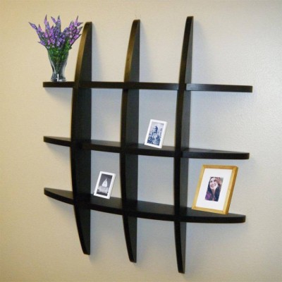 KraftStics Nice Wooden Wall Shelf (Number of Shelves - 9) Wooden Wall Shelf(Number of Shelves - 12, Green, Orange)