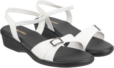 Walkway by Metro Women Wedges(White , 6)