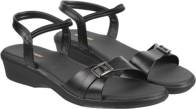 Walkway by Metro Women Wedges(Black , 6)