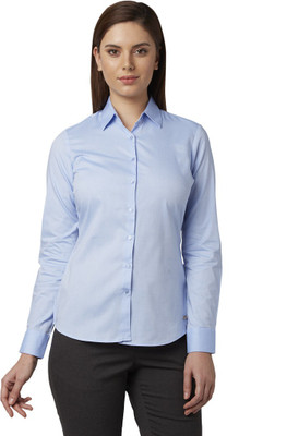 PARK AVENUE Women Solid Casual Blue Shirt