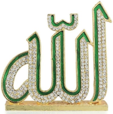 Love Kart Allah Sign Car Dashboard Idol Statue & Decorative Spritual Ibadat Vastu Showpiece - Muslim Religious Ibadat Gift Item Decorative Showpiece  -  6.2 cm(Brass, Green)