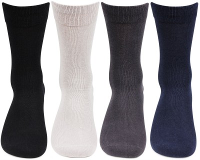 QUEERY Men Solid Mid-Calf/Crew(Pack of 4)