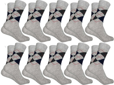 Cotson Men Solid Mid-Calf/Crew(Pack of 10)