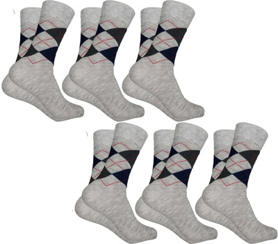 Cotson Men Solid Mid-Calf/Crew(Pack of 6)