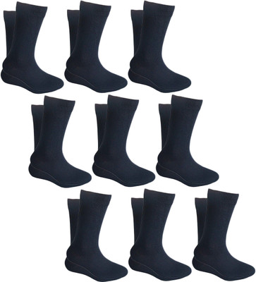 QUEERY Men Solid Mid-Calf/Crew(Pack of 9)