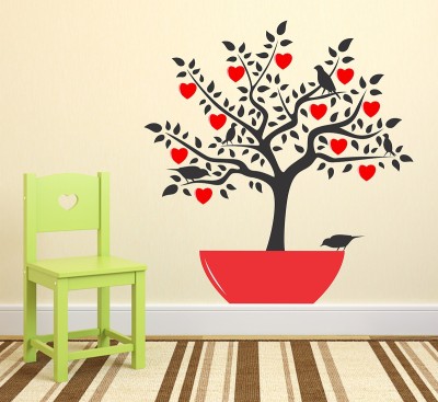 Wallzone 90 cm Love Tree Removable Sticker(Pack of 1)