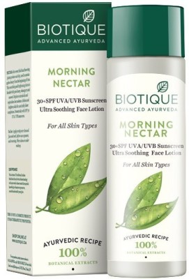 BIOTIQUE Sunscreen - SPF 30 PA++++ Morning Nectar Sunscreen Lotion 30+SPF(120 ml)