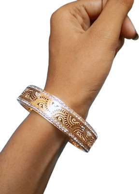 Parampharmaceuticals Copper Gold-plated Bangle(Pack of 2)