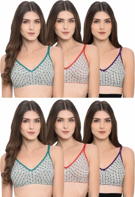 Piftif Women Full Coverage Non Padded Bra(Multicolor)