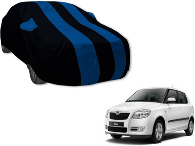Auto Hub Car Cover For Skoda Fabia (With Mirror Pockets)(Black, Blue)