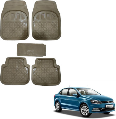 Oshotto Rubber Standard Mat For  Volkswagen Ameo(Beige)
