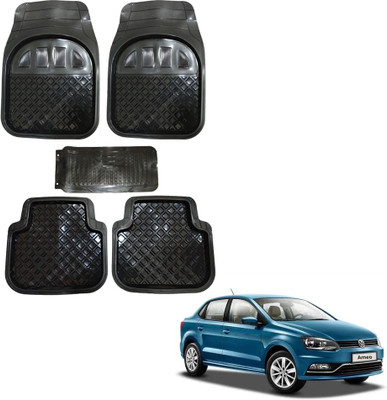 Oshotto Rubber Standard Mat For  Volkswagen Ameo(Black)