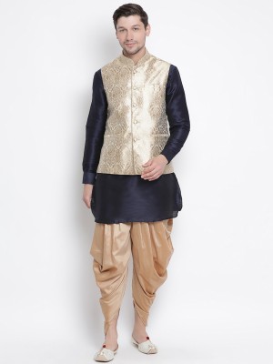 VASTRAMAY Men Kurta Dhoti Pant Ethnic Jacket Set