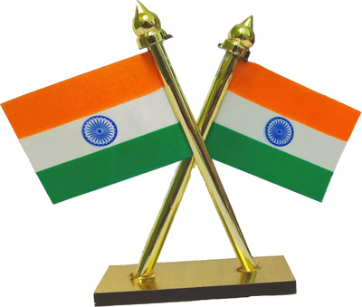 Akaas India Square Car Dashboard Flag(Plastic)
