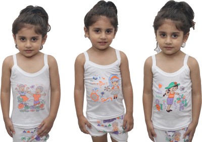 Yuneek Camisole For Girls(White, Pack of 3)