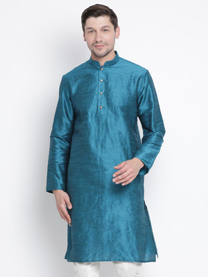 VASTRAMAY Men Solid Straight Kurta(Dark Green)