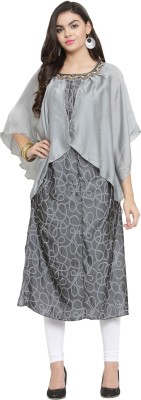 AD4U Women Solid A-line Kurta(Grey)