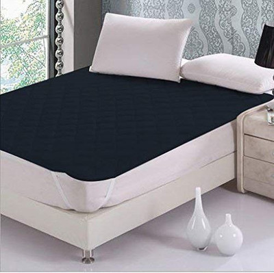 Linenovation Elastic Strap Single Size Breathable Mattress Cover(Blue)