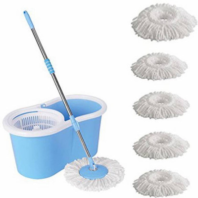 WAYMORE 360 degree Spin Mop with Durable Bucket With Extendable Handle- For Perfect Cleaning (Color May Vary) Mop Set, Mop Mop Set(Blue)