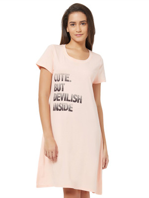SOIE Women Nightshirts(Beige)