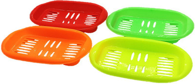 Influx Pack of 4 plastic Unbreakable Soap Case, Multicolour(Multicolor)