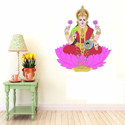Asmi Collections 70 cm Goddess Devi Maa Lakshmi Self Adhesive Sticker(Pack of 1)