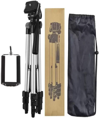 LIFEMUSIC 3110 Portable tripod||360 degree tripod|| Foldabl Tripod(Silver & Black, Supports Up to 1500 g)