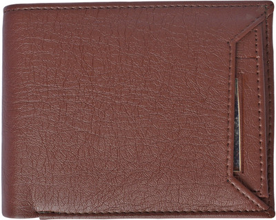 SunShopping Men Brown Artificial Leather Wallet(3 Card Slots)