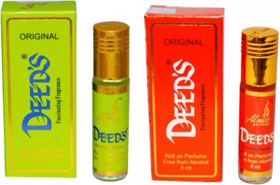 Almas DEEDS LEMON GRASS AND DEEDS HOT fascinating fragrance pocket ( PACK OF 2 ) Floral Attar(Floral)