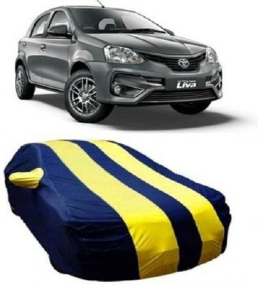 VK India Car Cover For Toyota Etios Liva (With Mirror Pockets)(Yellow, Blue)