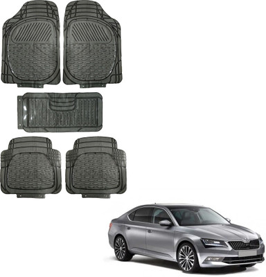 Oshotto Rubber Standard Mat For  Skoda Superb(Black)