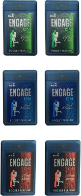 Engage 2 CITRUS FRESH, 2 COOL MARINE, 2 CLASSIC WOODY (PACK OF 6) Pocket Perfume  -  For Men & Women(108 ml, Pack of 6)