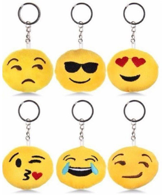 ECSTASY Smiley Emoji Pack of 6 Keychain Key Chain