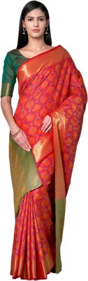 Aksharam Woven Banarasi Silk Blend Saree(Red)