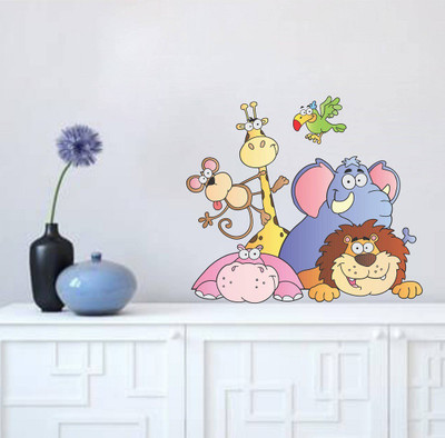 Littlebuds 60 cm Jungle Animals Removable Sticker(Pack of 1)